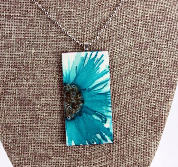 Airbrushed Floral Pendant
