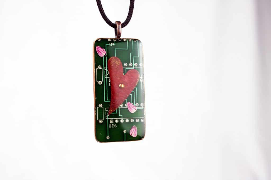 Heart Of Silicon Circuit Board Pendant